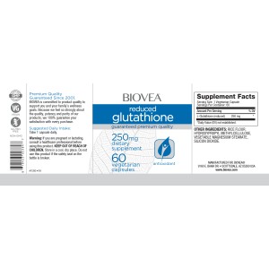 Reduced Glutathione 250 мг 60 веге капсули | Biovea