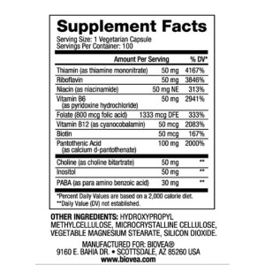Vitamin B-50 Complex 100 веге капсули | Biovea