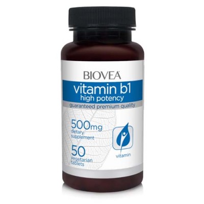 Vitamin B1 High Potency 500 мг 50 таблетки | Biovea Помага за превръщането на храната в енергия Може да подобри настроението и паметта Подпомага правилната нервна функция Повишава енергийните нива Витам Vitamin B1 High Potency 500 мг 50 таблетки | Biovea 