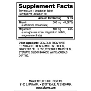 Vitamin B1 High Potency 500 мг 50 таблетки | Biovea