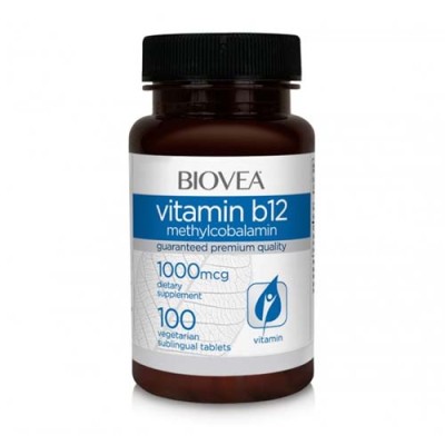 Vitamin B12 (Methylcobalamin) 1000 мкг 100 веге таблетки | Biovea Допринася за правилното производството на червени кръвни клетки Подкрепа за функционирането на нервната система Подобрява когнитивната функция Vitamin B12 (Methylcobalamin) 1000 мкг 100 вег