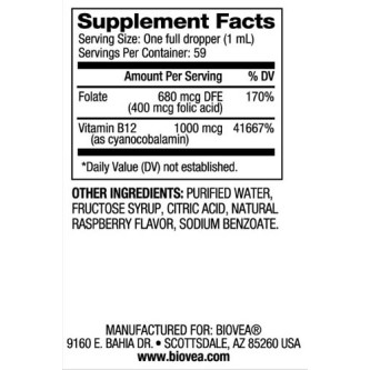 Vitamin B12 with Folic Acid 1000 мкг 59 мл капки | Biovea Намалява чувството на умора Предотвратява образуването на атеросклеротични плаки Подпомага способността за запаметяване и концентрация Допринася за Vitamin B12 with Folic Acid 1000 мкг 59 мл капки 