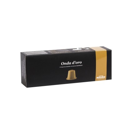 Caffe Mauro Onda Doro 10 бр Nespresso Кафе на капсули Какво е Caffe Mauro? Mauro е световна компания, произвеждаща висококачествени кафени продукти, известна най-вече с технологията на своето производство, а именно Caffe Mauro Onda Doro 10 бр Nespresso Ка