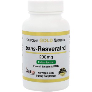 Ресвератрол 200 мг 60 капсули | California Gold Nutrition