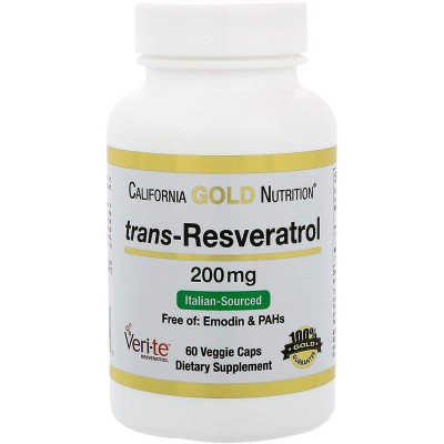 Ресвератрол 200 мг 60 капсули I California Gold Nutrition Притежава противораково въздействие Предпазва от сърдечно-съдови патологии Намалява количеството холестерол Има противовъзпалителен ефект Ресвератрол 200 мг 60 капсули I California Gold Nutrition П