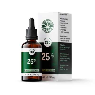 CBD Oil 25% 10 мл | Cannapopolis CBD Oil 25% 10 мл | Cannapopolis