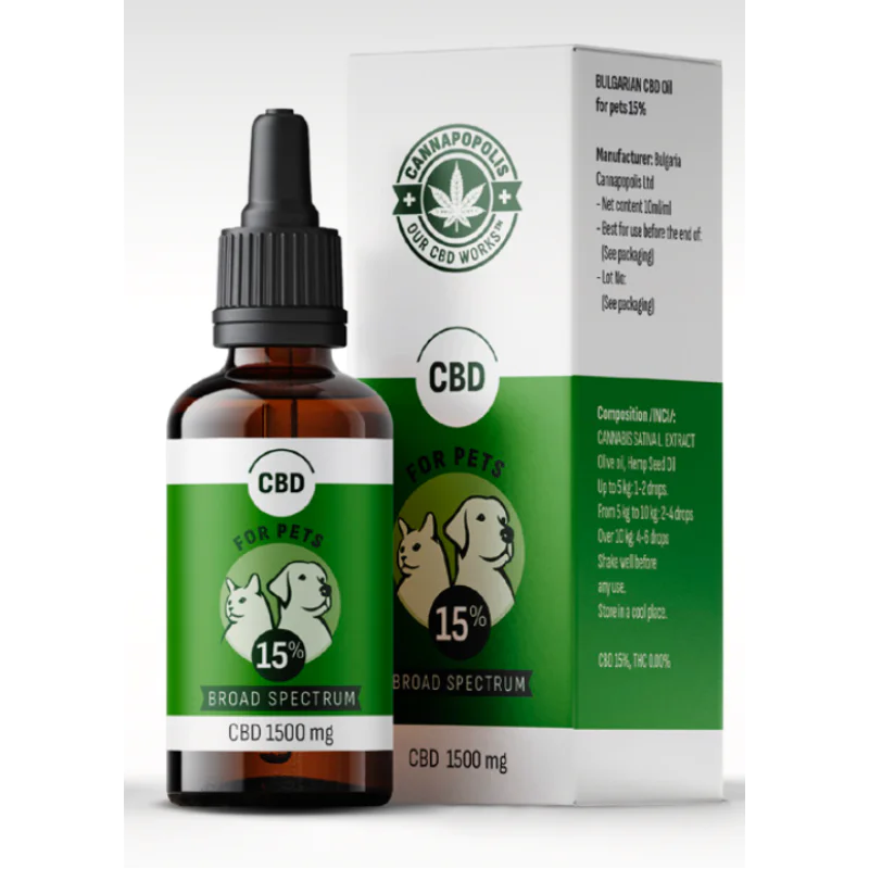CBD Oil for Pets 15% 10 мл | Cannapopolis CBD Oil for Pets 15% 10 мл | Cannapopolis