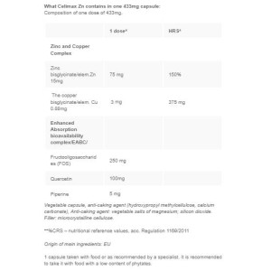 Celimax Zn | Zinc Bisglycinate 15 mg - 30 капсули | CeliPharm