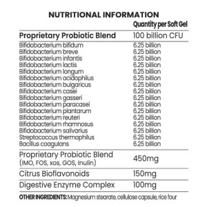 Probiotic | with 100 Billion Active Cells - 60 Гел капсули | Chaos Crew