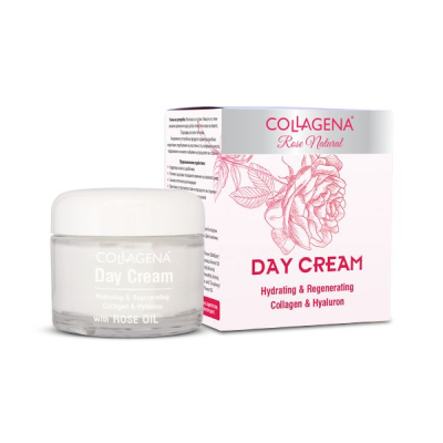 Дневен крем Collagen & Hyaluron 50 мл I Collagena Подобрява овала на лицето Намалява и изглажда бръчките в пространоството между веждите Избелва пигментни петна Спомага обмяната на веществата в ко Дневен крем Collagen & Hyaluron 50 мл I Collagena 