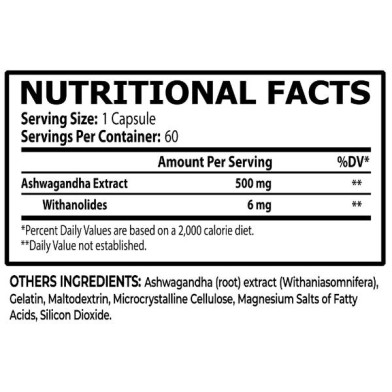Ashwagandha 500 mg - 60 капсули | Core Champs by Kai Greene
