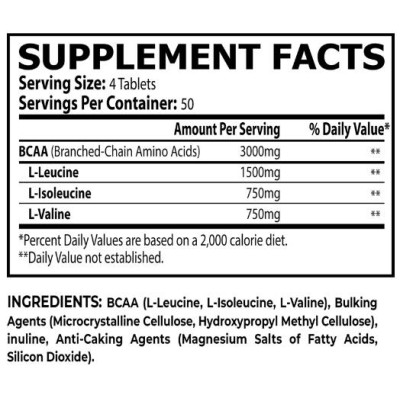 BCAA Tabs 3000 mg - 200 Таблетки | Core Champs by Kai Greene