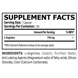 L-Arginine 750 mg - 120 капсули | Core Champs by Kai Greene