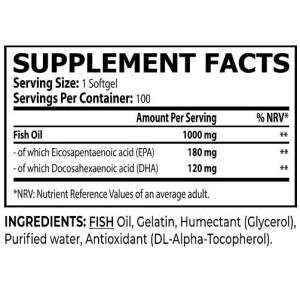 Omega-3 1000 mg - 100 Гел капсули | Core Champs by Kai Greene