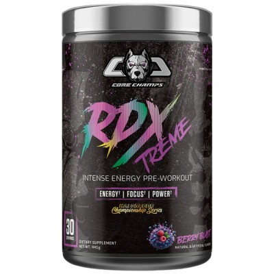 RDX Extreme | Intense Energy Pre-Workout - Горски плодове 441 г | Core Champs by Kai Greene