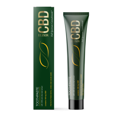 CBD Elixir Toothpaste 75 мл | CosmoHemp Иновативната формула, която съдържа активни съставки и функции като канабидиол Осигурява пълна флуорна защита от зъбен кариес Поддържа здравето на венците Освеж CBD Elixir Toothpaste 75 мл | CosmoHemp Иновативната ф