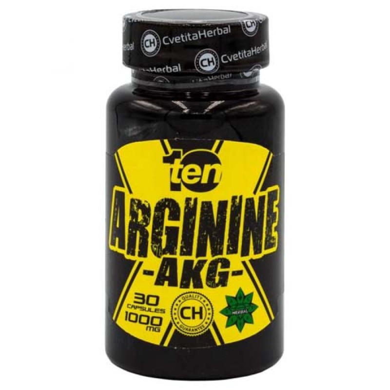 10/Ten Arginine AKG 1000 мг 30 капсули | Cvetita Herbal