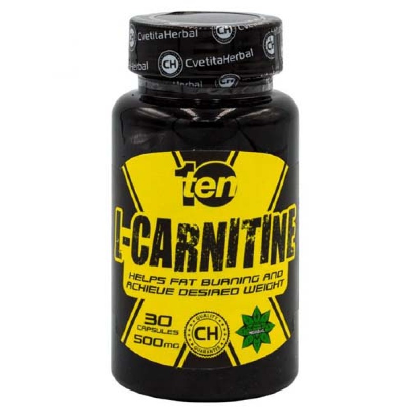 10/Ten L-Carnitine 500 мг 30 капсули | Cvetita Herbal