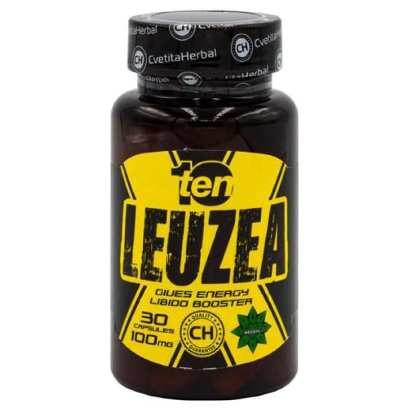 10/Ten Leuzea 100 мг 30 капсули | Cvetita Herbal Адаптогенно действие Намалява холестерола Засилва анаболизма Подпомага възстановяването Възстановява нормалната потентност Leuzea (Левзея) на капсули 10/Ten Leuzea 100 мг 30 капсули | Cvetita Herbal Адаптог