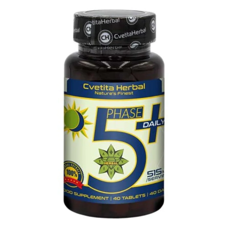 Phase 5+ Daily 40 таблетки | Cvetita Herbal Phase 5+ Daily 40 таблетки | Cvetita HerbalПри силно напрежение и стрес
Има успокояващ ефект
Помага за по-лесно заспиване и подобрява съня
Подкрепа за имунитета
Фаза 5+ Дейли таблетки е на супер ц Phase 5+ Daily 40 таблетки | Cvetita Herbal При силно напрежение и стрес Има успокояващ ефект Помага за по-лесно заспиване и подобрява съня Подкрепа за имунитета Фаза 5+ Дейли таблетки е на супер цена о Phase 5+ Daily 40 таблетки | Cvetita Herbal При силн