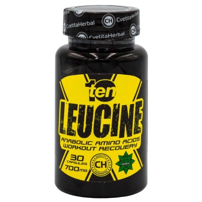 Левцин (Leucine) 700 мг 30 капсули | Cvetita Herbal Изгражда чиста мускулна маса Помага за по-бързото възстановяване Насърчава синтеза на протеини Предотвратява катаболните процеси Повишава секрецията н Левцин (Leucine) 700 мг 30 капсули | Cvetita Herbal 