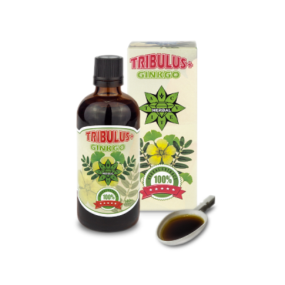Трибулус + Гинко Билоба 100 мл на Cvetita Herbal Трибулус + Гинко съчетава успшно екстракт от билките Tribulus Teresttris (Бабини Зъби) и Ginkgo Biloba   (Гинко Билоба). Този водно-спиртен разтвор предс Трибулус + Гинко Билоба 100 мл на Cvetita Herbal Три