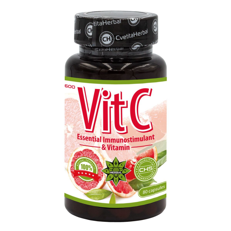 Vitamin C 600 мг 80 капсули | Cvetita Herbal