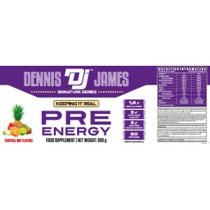 Pre-Energy | Advanced Pre-Workout Formula - Диня 300 г | Dennis James Signature Series