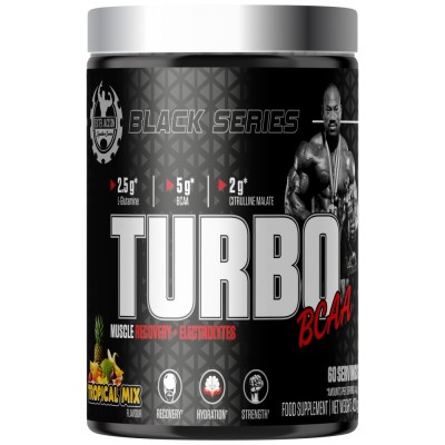 Black Series | Turbo BCAA Muscle Recovery & Electrolytes - Тропически Плодове 420 г | Dexter Jackson Signature Series