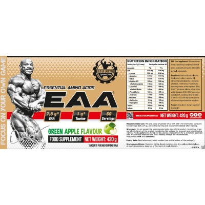 Gold Series | EAA Powder ~ Essential Amino Acids + Taurine - Тропически Плодове 420 г | Dexter Jackson Signature Series Gold Series | EAA Powder ~ Essential Amino Acids + Taurine - Тропически Плодове 420 г | Dexter Jackson Signature Series