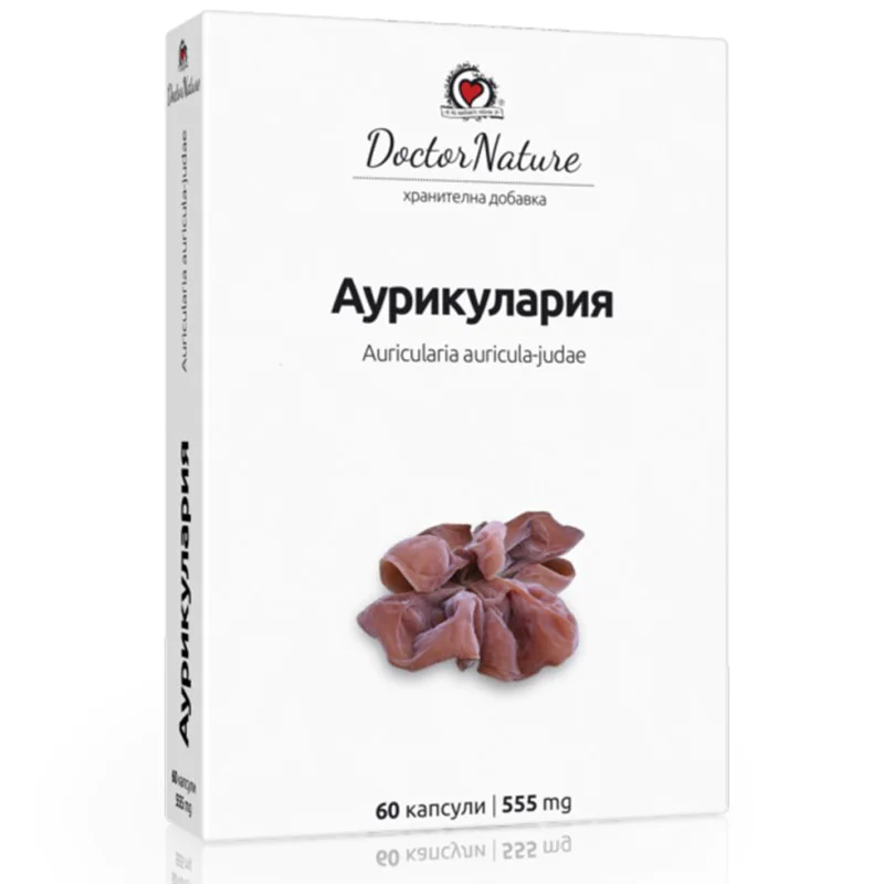 Auricularia 555 мг 60 капсули | Doctor Nature Auricularia 555 мг 60 капсули | Doctor Nature