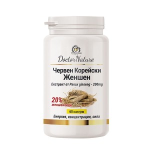 Червен корейски женшен 60 капсули | Doctor Nature