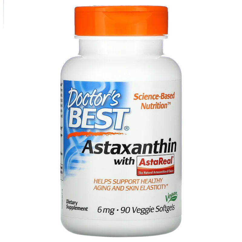 Astaxanthin With AstaPure 6 mg 90 Veggie Softgels | Doctors Best Има анти ейдж действие Способства за по-еластични кръвоносни съдове Срещу болести на сърцето Засилва плодовитостта при мъжете За по- Astaxanthin With AstaPure 6 mg 90 Veggie Softgels | Docto
