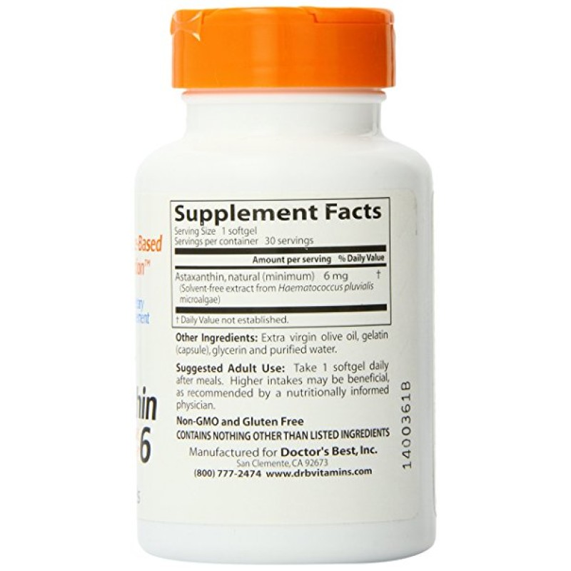 Astaxanthin With AstaPure 6 mg 30 Veggie Softgels | Doctors Best Astaxanthin With AstaPure 6 mg 30 Veggie Softgels | Doctors BestИма анти ейдж действие
Способства за по-еластични кръвоносни съдове
Срещу болести на сърцето
Засилва плодовитостт Astaxanthin With AstaPure 6 mg 30 Veggie Softgels | Doctors Best Има анти ейдж действие Способства за по-еластични кръвоносни съдове Срещу болести на сърцето Засилва плодовитостта при мъжете За по- Astaxanthin With AstaPure 6 mg 30 Veggie Softgels | Docto