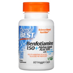 Benfotiamine 150 + Alpha-Lipoic Acid 300 60 веге капсули | Doctor's Best Benfotiamine 150 + Alpha-Lipoic Acid 300 60 веге капсули | Doctor's Best