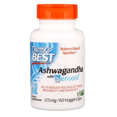 Ashwagandha With Sensoril 125 мг 60 веге капсули |Doctors Best За по-добро функциониране на щитовидната жлеза Елиминира последиците от стреса Срещу клетъчна дегенерация Има пряко въздействие върх Ashwagandha With Sensoril 125 мг 60 веге капсули |Doctors B