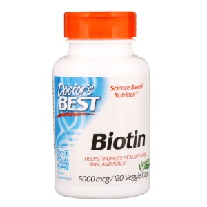 Biotin 5000 mcg 120 веге капсули | Doctor's Best Biotin 5000 mcg 120 веге капсули | Doctor's Best