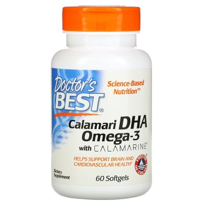 Calamari DHA 500 With Calamarine 500 мг 60/180 гел-капсули | Doctors Best Подпомага функциите на мозъка Подобрява концентрацията Предпазва от сърдечно-съдови заболявания Поддържа паметта Заздравява Calamari DHA 500 With Calamarine 500 мг 60/180 гел-капсул