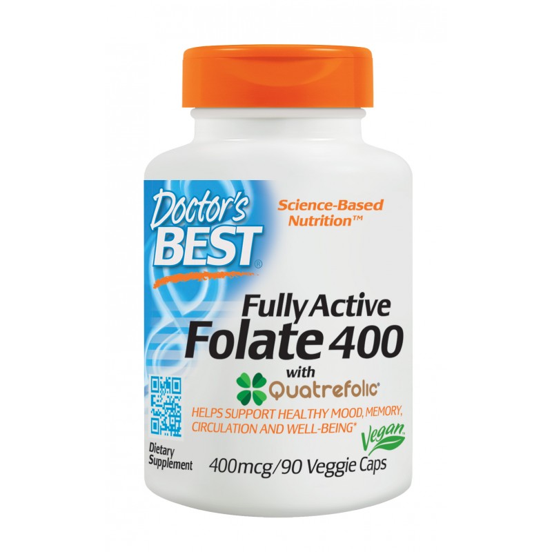 Fully Active Folate (Метил Фолат) 400 мкг 90 вегетариански капсули | Doctor's Best
