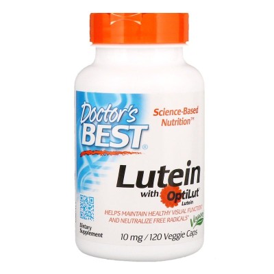Best Lutein With OptiLut 10 мг 120 вегетариански капсули | Doctors Best Подобрява качеството на зрението Подпомага здравето и функциите на очите Филтрира ултравиолетовите лъчения Намалява риска за увр Best Lutein With OptiLut 10 мг 120 вегетариански капсу