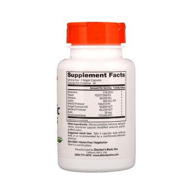 Proteolytic Enzymes 90 веге капсули със забавено освобождаване | Doctor's Best