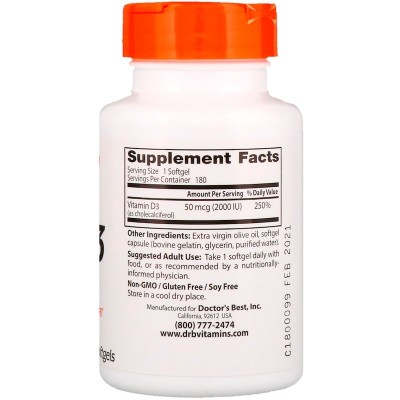 Vitamin D3 2000 IU 180 гел-капсули | Doctors Best Vitamin D3 2000 IU 180 гел-капсули | Doctors BestЗаздравява структурно зъбите
Укрепва костната система
За повишаване качеството на минерална плътност на костите
Срещу сърдечни патологии
Прав Vitamin D3 2000 IU 180 гел-капсули | Doctors Best Заздравява структурно зъбите Укрепва костната система За повишаване качеството на минерална плътност на костите Срещу сърдечни патологии Прави Vitamin D3 2000 IU 180 гел-капсули | Doctors Best Заздравява с