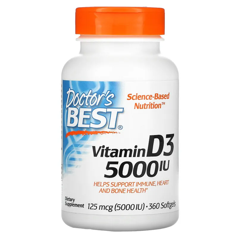 Vitamin D3 5000 IU 360 дражета | Doctors Best Подсилва имунната система Важен за костите Помага при депресии Предпазва организма от инфекции Предпазва от развитието на множествена склероза Грижи Vitamin D3 5000 IU 360 дражета | Doctors Best Подсилва имунн