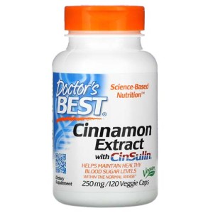 Cinnamon Extract with CinSulin 250 мг 120 веге капсули | Doctor's Best Cinnamon Extract with CinSulin 250 мг 120 веге капсули | Doctor's Best