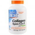 Колаген Тип 1 и 3 500 мг 240 капсули | Doctor's Best