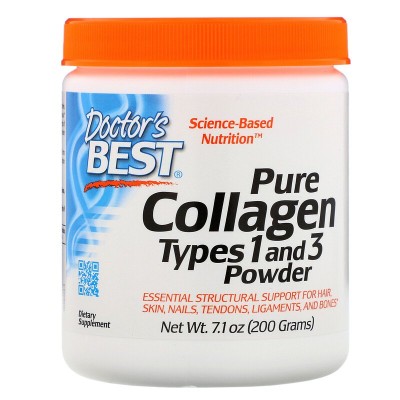 Pure Collagen Types 1 and 3 прах 200 гр | Doctors Best Намалява симптомите на болка, причинена от наранявания Полезен при остеоартрит Има противовъзпалителни свойства Предотвратява образуването н Pure Collagen Types 1 and 3 прах 200 гр | Doctors Best Нама