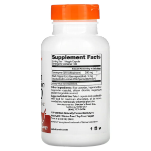 CoQ10 with BioPerine 200 мг 180 веге капсули | Doctor's Best