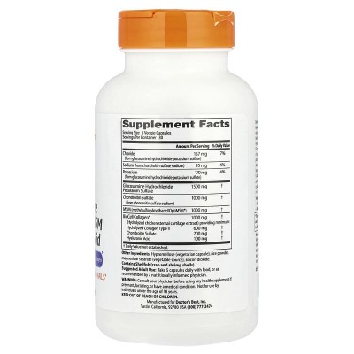 Glucosamine Chondroitin MSM + Hyaluronic Acid 150 капсули | Doctor's Best Glucosamine Chondroitin MSM + Hyaluronic Acid 150 капсули | Doctor's Best