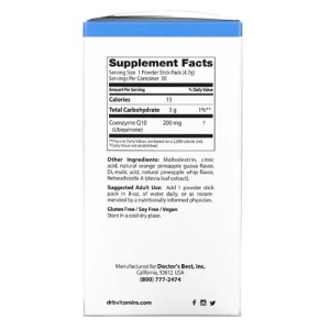 High Absorption CoQ10 Powder Tropical Fruit 200 мг 30 сашета | Doctor's Best