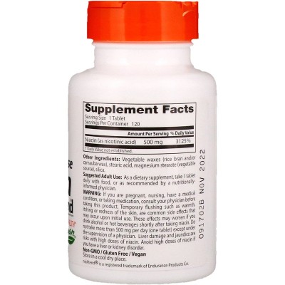 Sustained-Release Niacin with niaXtend 500 мг 120 таблетки | Doctors Best Повишава енергийните запаси в организма За регулиране на метаболизма Понижава съдържанието на вреден и увеличава съдържанието на Sustained-Release Niacin with niaXtend 500 мг 120 та